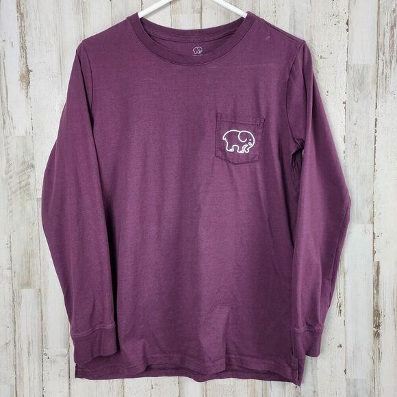 Ivory Ella Elephant Logo Long Sleeve T-Shirt Purple Size Medium - Picture 1 of 8